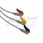 3 Lead ECG Cable Compatible with mindray 6 pin Clip type
