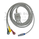 3 Lead ECG Cable Compatible with Bpl 4 Pin Redel snap type