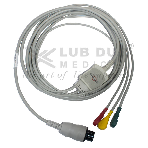 3 Lead ECG Cable Compatible with mindray 6 pin Snap type