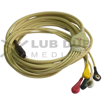 5 Lead ECG Cable Compatible with MEK  7 Pin S.Video Snap type