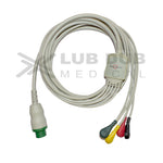 5 Lead ECG Cable Compatible with L&T  12 Pin Snap type - LubdubBazaar