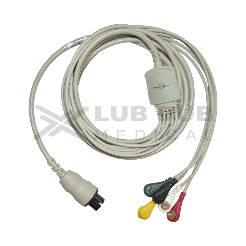 5 Lead ECG Cable Compatible with Spacelab  6 Pin Snap type - LubdubBazaar