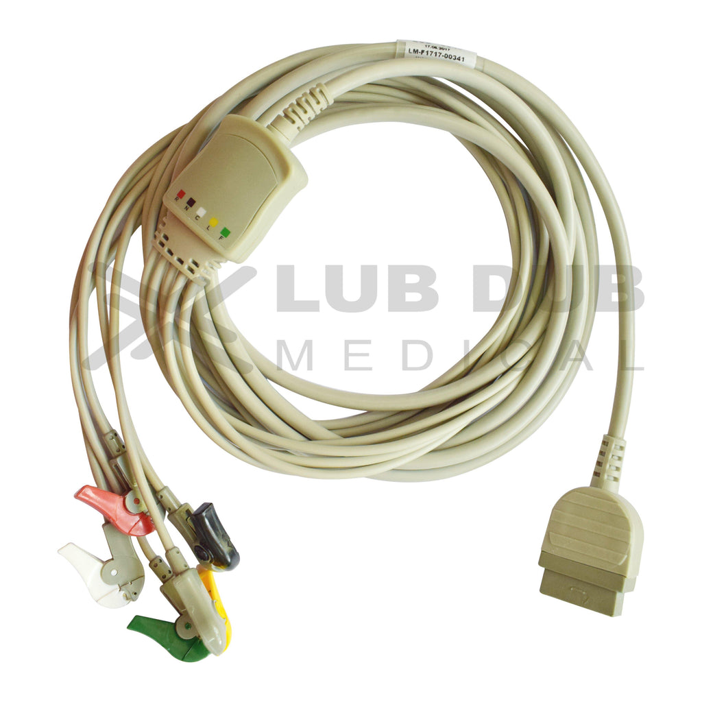 5 Lead ECG Cable Compatible with GE  11 Pin Clip type - LubdubBazaar