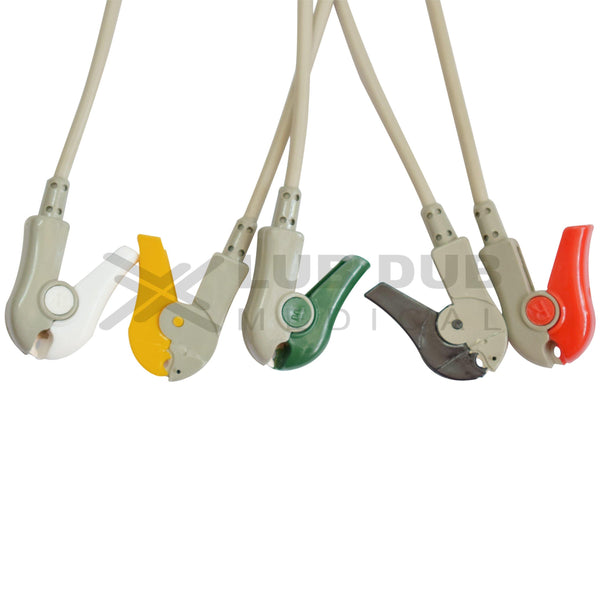 5 Lead ECG Cable Compatible with HP 12 pin Clip type - LubdubBazaar