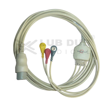 HP 8 Pin ECG Cable with Snap Electrodes