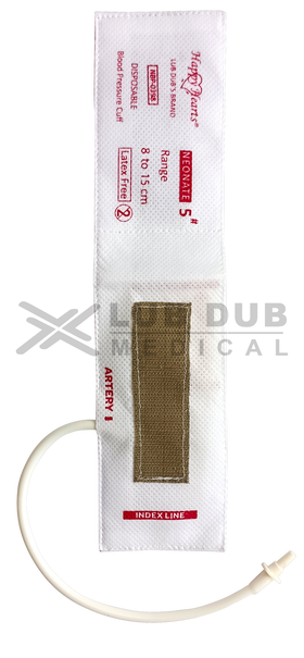 Neonatal BP cuff size 5 disposable single tube Happy Hearts