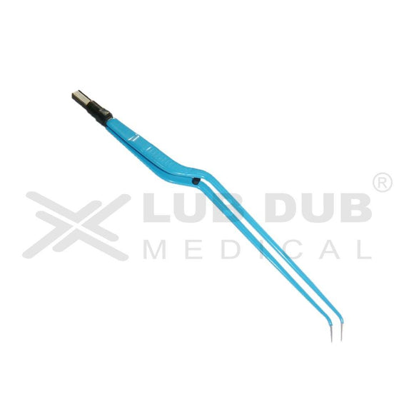 Buy Bipolar Forceps Bayonet Angle Down 24cm 0.5mm German standard. Diathermy bipolar forceps for OT use. Fast shipping across India.
