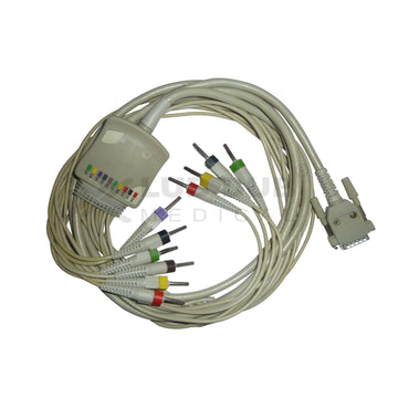 10 Lead ECG Cable  Compatible with Concept  4 mm 15 pin Banana type