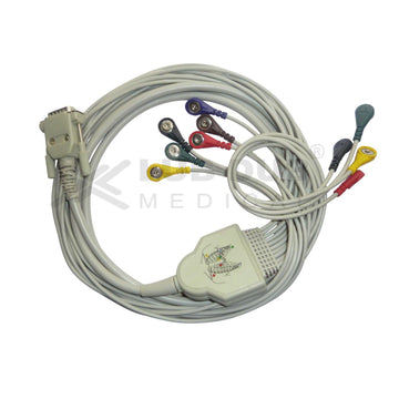 Diagnostic ECG cable 10 lead snap electrode connector
