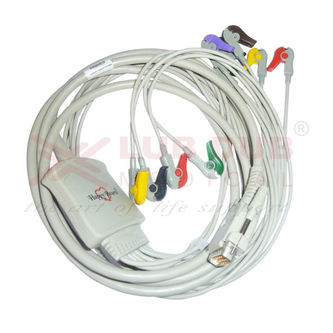 10 Lead ECG Cable  Compatible with Clarity  15 pin clip type 