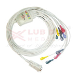 10 Lead ECG Cable  Compatible with Nasan 15 pin snap type