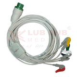 5 Lead ECG Cable Compatible with L&T  12 Pin Clip type
