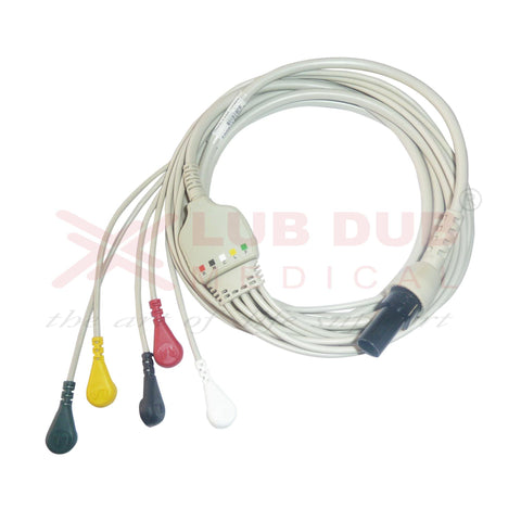 5 Lead ECG Cable Compatible with L&T 7 pin Snap type