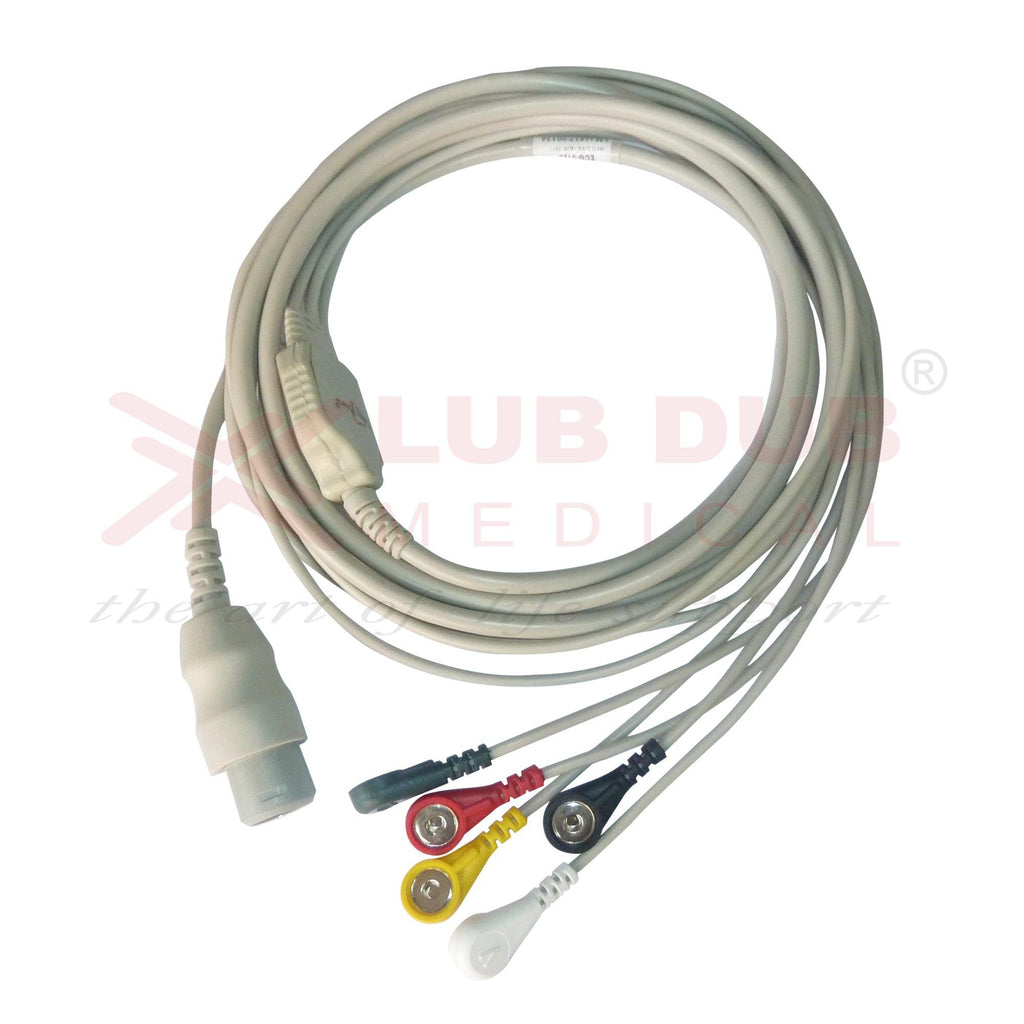 5 Lead ECG Cable Compatible with HP  8 Pin Snap type