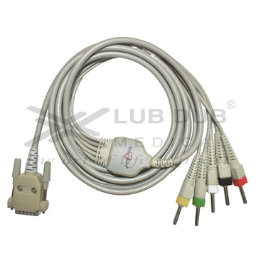 5 Lead Ecg Cable Compatible with BPL-108 Digi 15 Pin Clip type