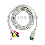 5 Lead ECG Cable Compatible with Schiller Truscope Mini 12 Pin Snap type - LubdubBazaar