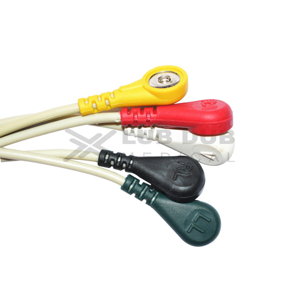 Schiller Elite compatible ECG cable 5 lead snap connector