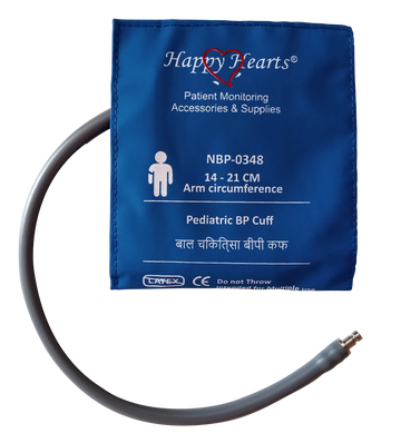Happy Hearts Reusable NIBP Cuff Pediatric Single Tube Royal Blue 14-21cm PU