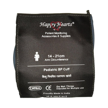 Reusable NIBP Cuff Happy Hearts Pediatric Single Tube DARK BLUE 14-21cm