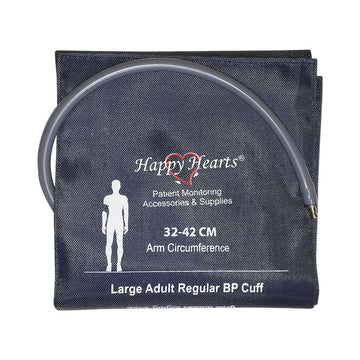 Reusable NIBP Cuff Happy Hearts Large Adult Single Tube Dark Blue 32-42cm