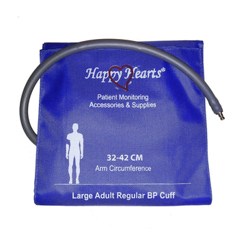 Reusable NIBP Cuff Happy Hearts Large Adult Single Tube Royal Blue 32-42 cm