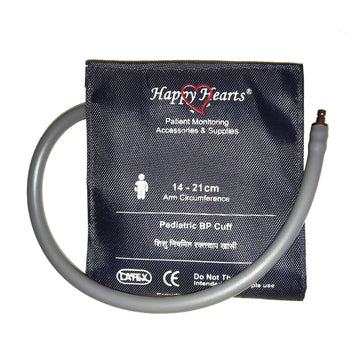 Reusable NIBP Cuff Happy Hearts Pediatric Single Tube Dark Blue 14-21 cm