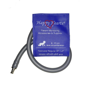 Reusable NIBP Cuff Happy Hearts Neonatal Single Tube Royal Blue  6-11cm