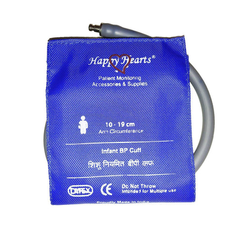 Reusable NIBP Cuff Happy Hearts Infant Single Tube 10-21cm Royal Blue - LubdubBazaar