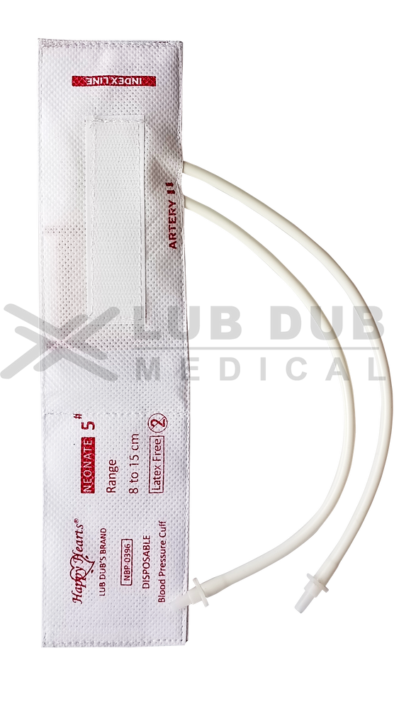Buy NIBP Disposable Cuff Neonatal Double Tube Size 5 Happy Hearts LDM. Single-use BP Cuff for neonatal monitoring. Fast shipping across India.