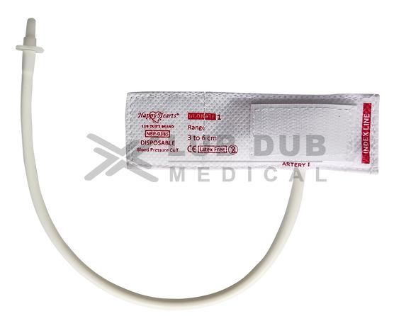 Buy NIBP Disposable Cuff Neonatal Single Tube Size 1. Single-use BP Cuff / Blood Pressure Cuff for neonatal monitoring. Fast shipping across India.