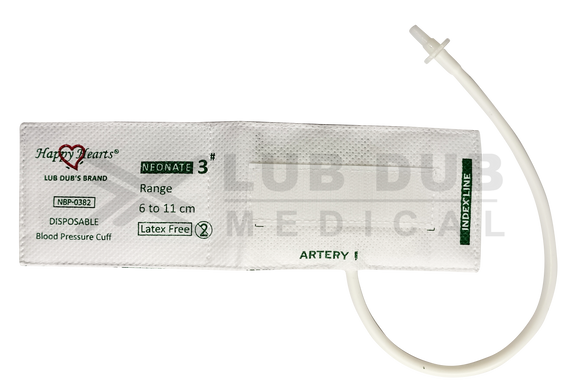 Buy NIBP Disposable Cuff Neonatal Single Tube Size 3 Happy Hearts LDM. Single-use BP Cuff for neonatal monitoring. Fast shipping across India.