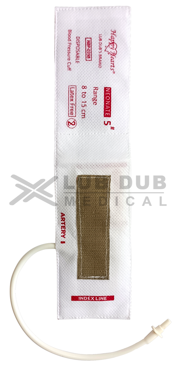 Buy NIBP Disposable Cuff Neonatal Single Tube Size 5 Happy Hearts LDM. Single-use BP Cuff for neonatal monitoring. Fast shipping across India.