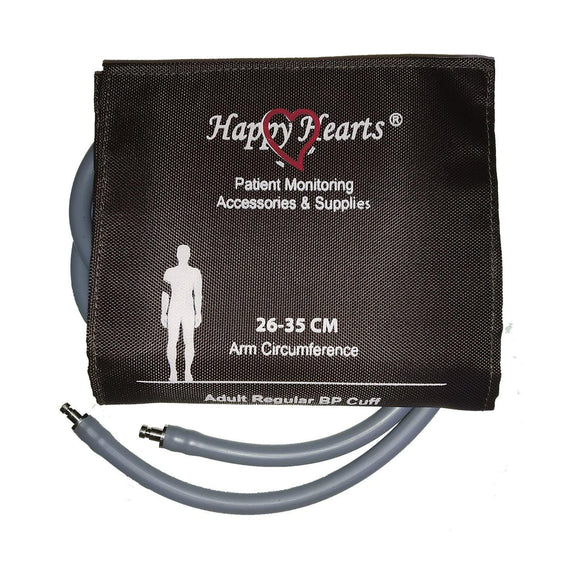 Buy NIBP Reusable Cuff Adult Double Tube 26-35cm Happy Hearts Dark Brown with 0.8M Tubing. Reusable BP Cuff. Fast shipping across India.