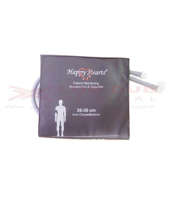 Buy NIBP Reusable Cuff Adult Double Tube 26-35cm Happy Hearts. Reusable BP Cuff / Blood Pressure Cuff for patient monitors. Fast shipping across India.