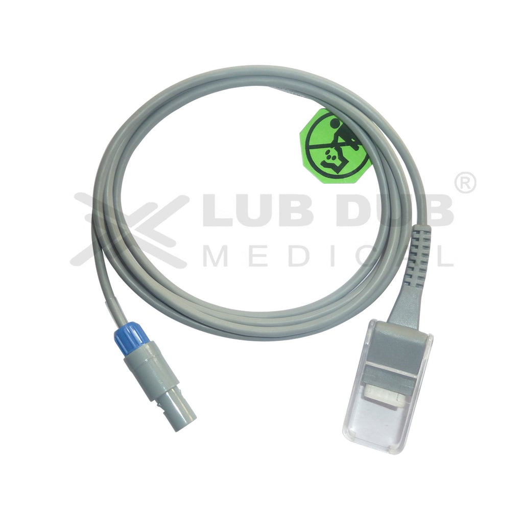 Spo2 Extension Cable Compatible with Schiller Truscope 7 Pin Redal Male Connector Single Notch - LubdubBazaar