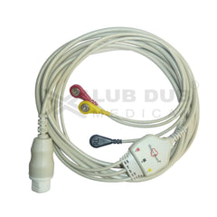 3 Lead ECG Cable Compatible with Siemens  10 Pin Snap type - LubdubBazaar