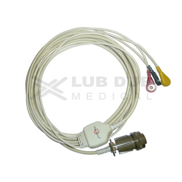 3 Lead ECG Cable Compatible with BPL (BSM, Defib) 5 pin Snap Type