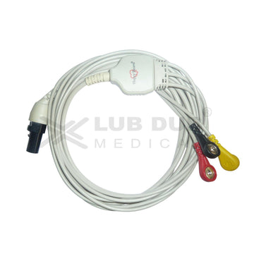 3 Lead ECG Cable Compatible with L&T  7 Pin Snap type