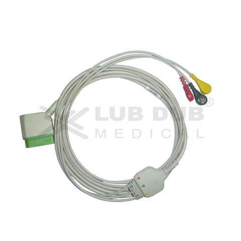 3 Lead ECG Cable Compatible with Nihonkhoden 