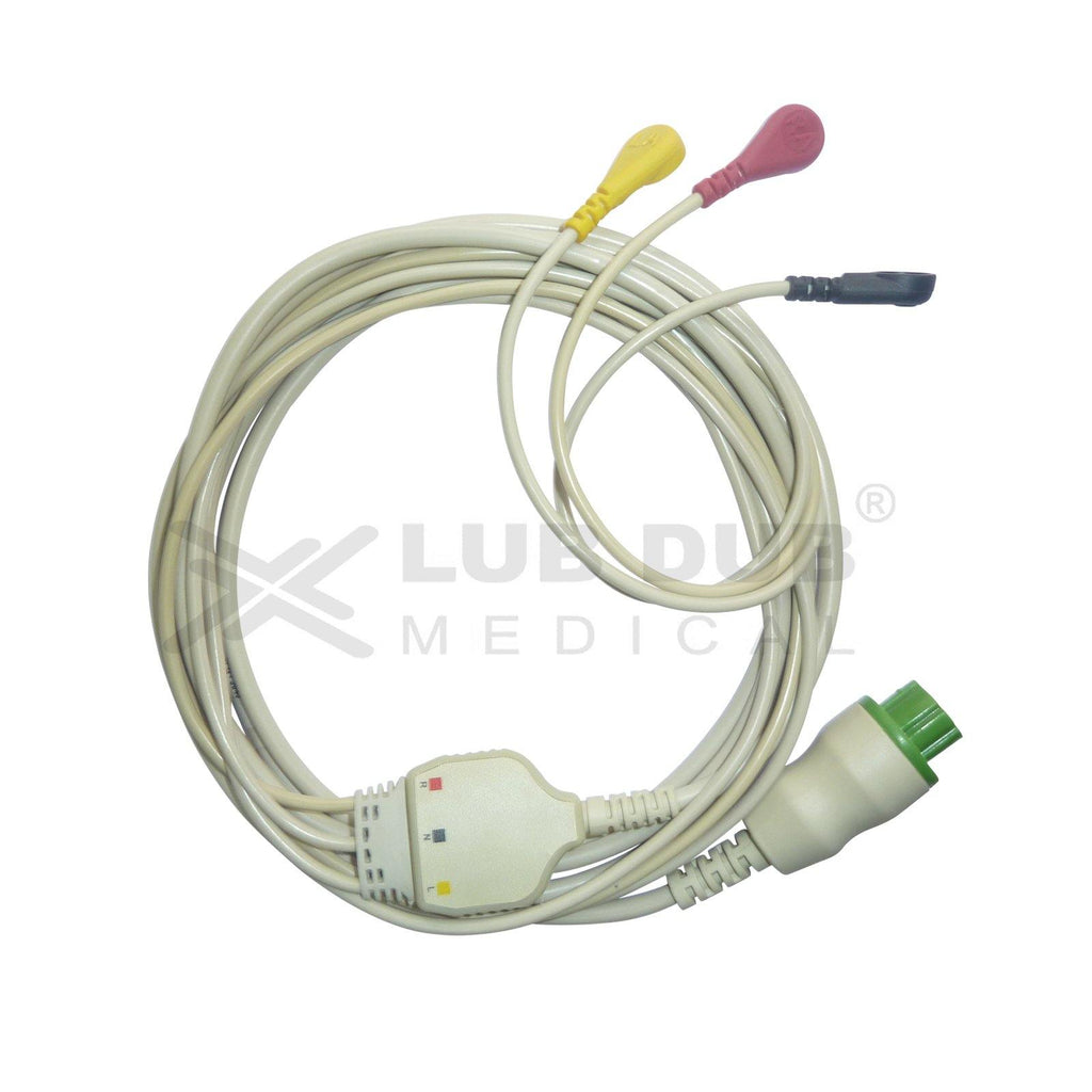 3 Lead ECG Cable Compatible with Datex 