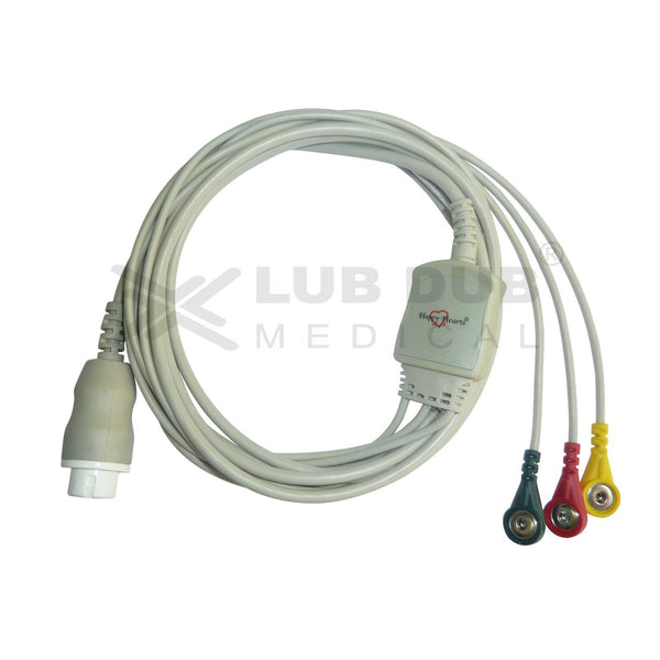 3 Lead ECG Cable Compatible with HP 