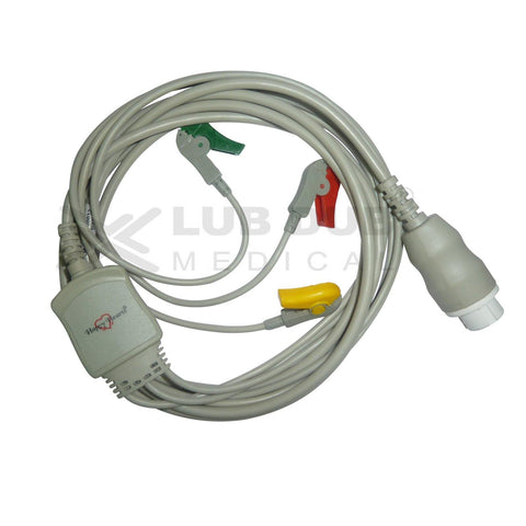 3 Lead ECG Cable Compatible with HP 