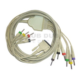 10 Lead ECG Cable Compatible with BPL 6108-T (MOULED) 4mm 15 pin  Banana type