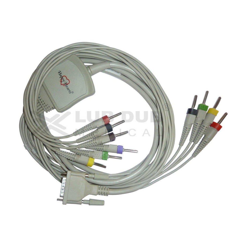10 Lead ECG Cable  Compatible with Mindray  4mm 15 pin Banana type