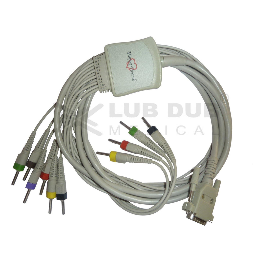 10 Lead ECG Cable  Compatible with Maestroes 4mm 15 pin Banana type