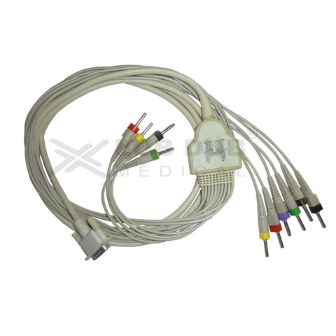 10 Lead ECG Cable  Compatible with Contec 15 pin Snap type
