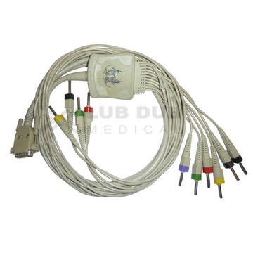 10 Lead ECG Cable Compatible with Evolute solutions 4mm 15 pin banana type