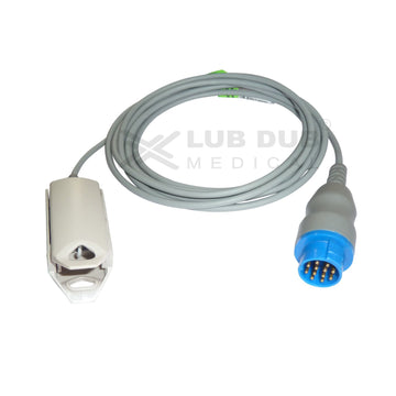 Spo2 Adult 3 Mtr Probe compatible with Schiller Truscope Mini Nellcor type 12 pin(8) N clip type