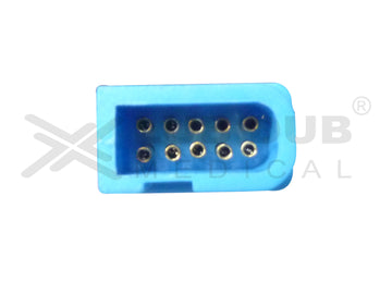 Spo2 Extension Cable Compatible with Life Plus II 6 Pin Redal Male Connector - 40' Double Notch