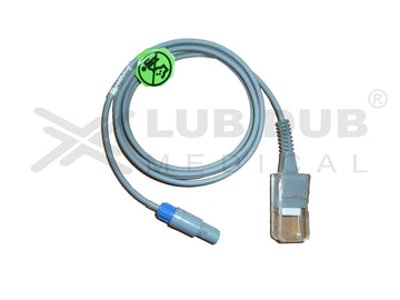 Spo2 Extension Cable Compatible with BPL Ultima Prime Nellcor 7 Pin Redal Male Connector Single Notch